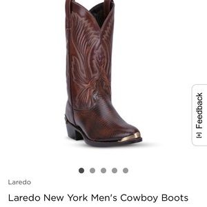 EUC MEN’S Laredo 11D Lea Vamp Fox Cowboy Boots